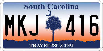 SC license plate MKJ416