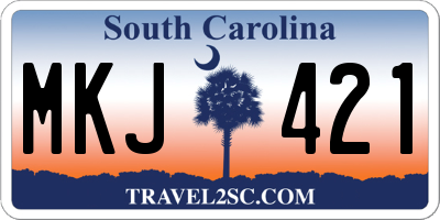 SC license plate MKJ421