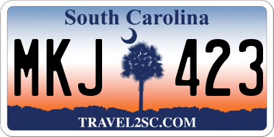 SC license plate MKJ423