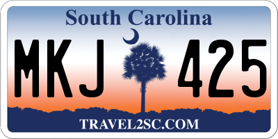 SC license plate MKJ425