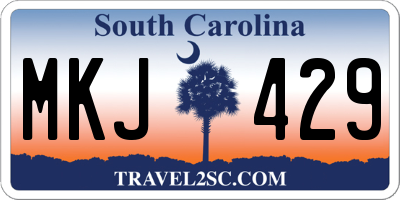 SC license plate MKJ429