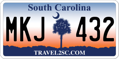 SC license plate MKJ432