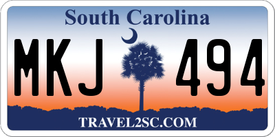 SC license plate MKJ494