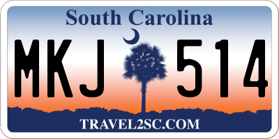 SC license plate MKJ514