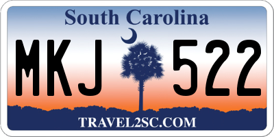 SC license plate MKJ522