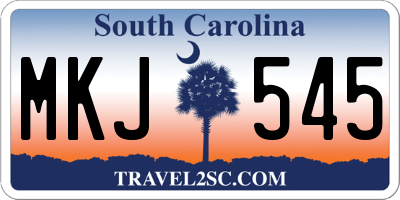 SC license plate MKJ545