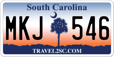 SC license plate MKJ546