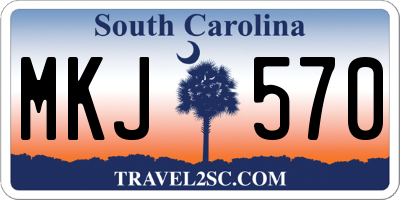 SC license plate MKJ570