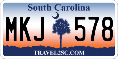 SC license plate MKJ578