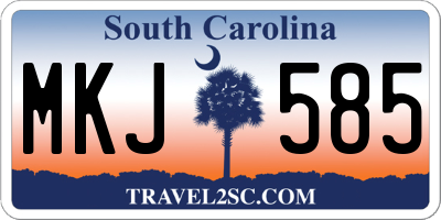 SC license plate MKJ585