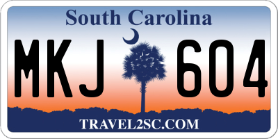 SC license plate MKJ604