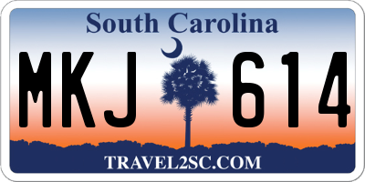 SC license plate MKJ614