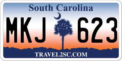 SC license plate MKJ623