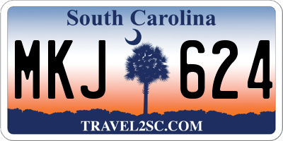 SC license plate MKJ624