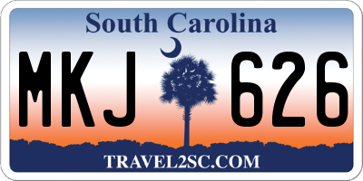 SC license plate MKJ626
