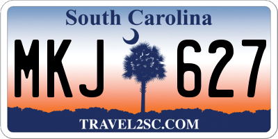 SC license plate MKJ627