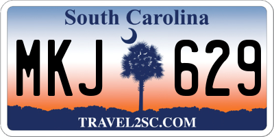 SC license plate MKJ629