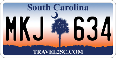 SC license plate MKJ634
