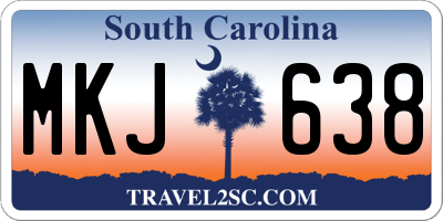SC license plate MKJ638