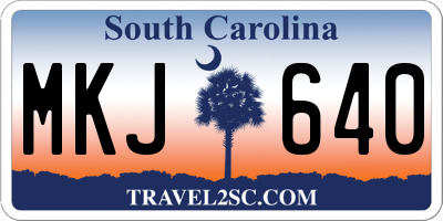 SC license plate MKJ640