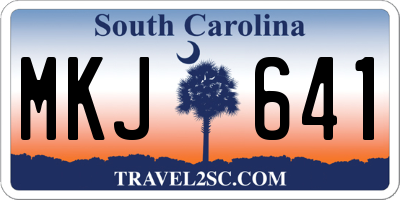 SC license plate MKJ641