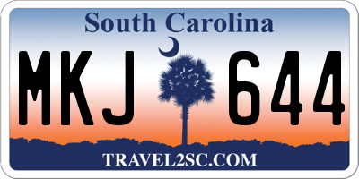 SC license plate MKJ644
