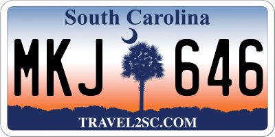 SC license plate MKJ646