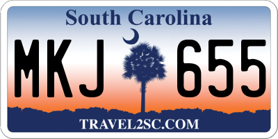 SC license plate MKJ655