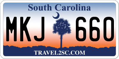 SC license plate MKJ660