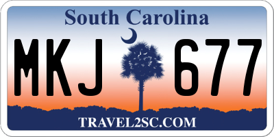 SC license plate MKJ677