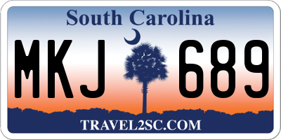SC license plate MKJ689