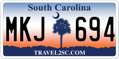 SC license plate MKJ694