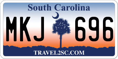 SC license plate MKJ696
