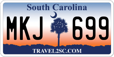 SC license plate MKJ699