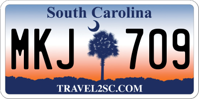 SC license plate MKJ709