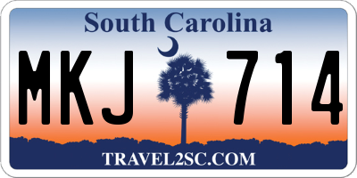 SC license plate MKJ714