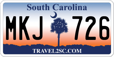 SC license plate MKJ726