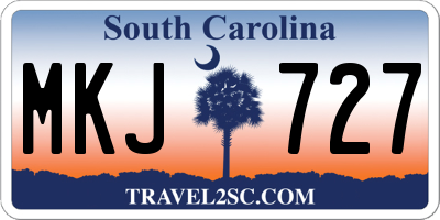 SC license plate MKJ727
