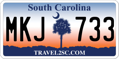 SC license plate MKJ733