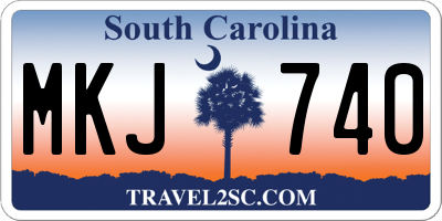 SC license plate MKJ740