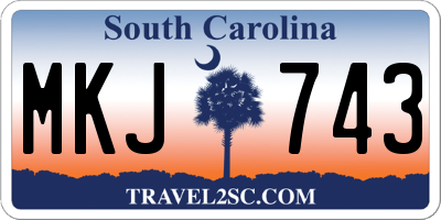 SC license plate MKJ743