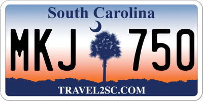 SC license plate MKJ750