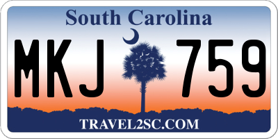 SC license plate MKJ759