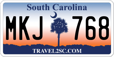 SC license plate MKJ768