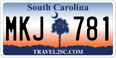 SC license plate MKJ781