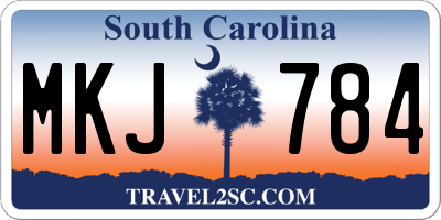 SC license plate MKJ784