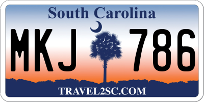 SC license plate MKJ786