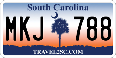 SC license plate MKJ788