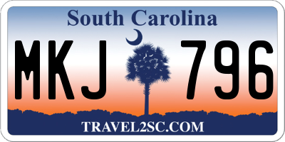SC license plate MKJ796