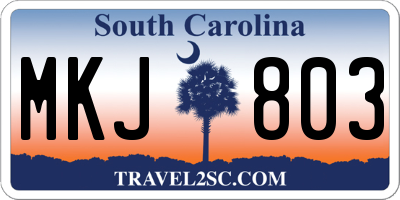 SC license plate MKJ803